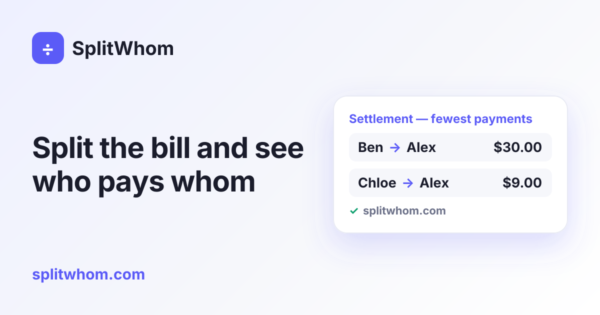 SplitWhom — split shared expenses with friends